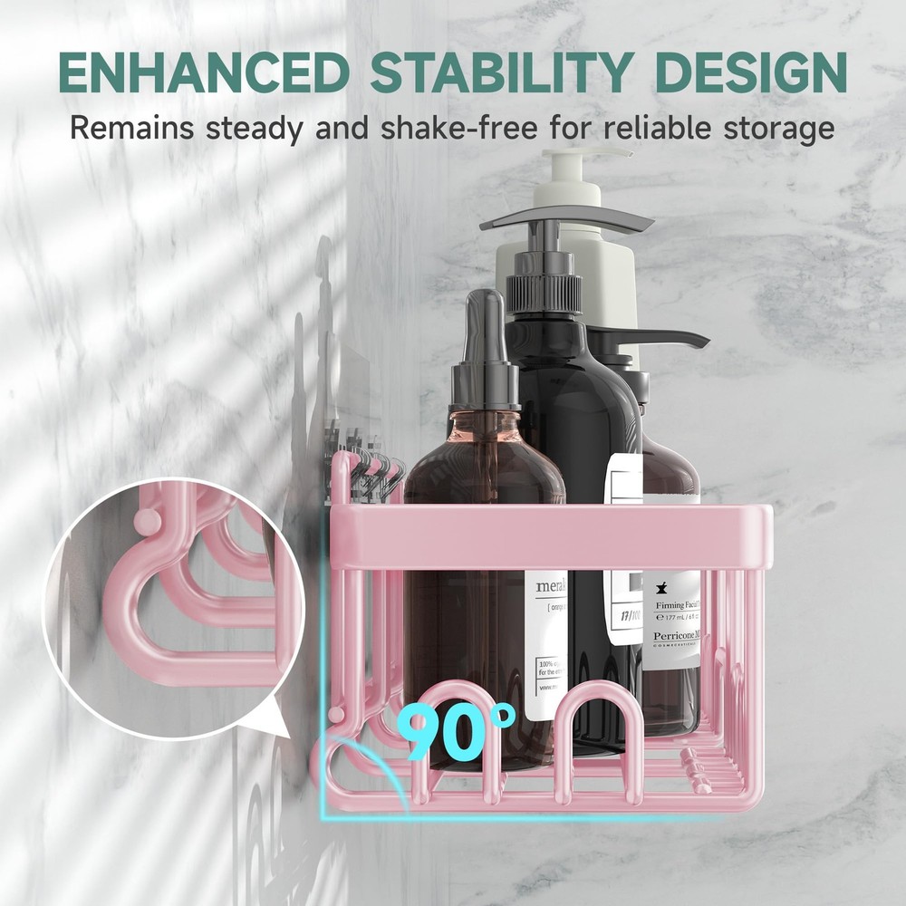 Large Capacity Shower Caddy 6-Pack, No Drilling & Rustproof, Adhesive Shower ...
