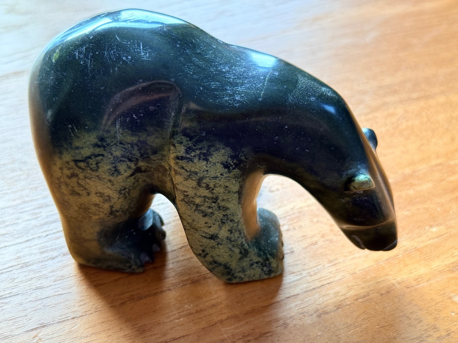 Inuit Serpentine Small Sculpture - Polar Bear - Cape Dorset - 5.5 inches