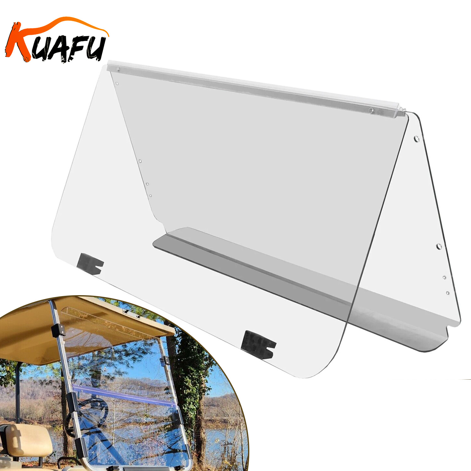 For Club Car DS 1982-2000.5 1989 New Golf Cart Folding Windshield Clear PC