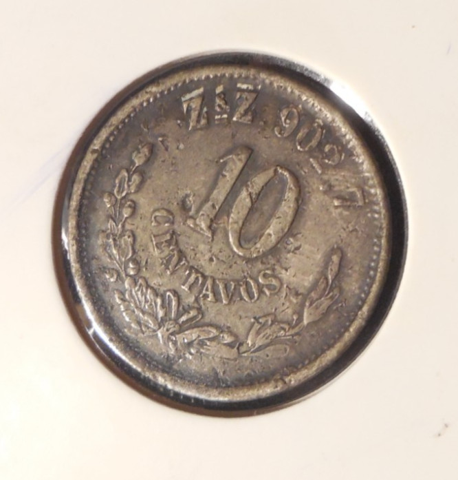 1896 mexico 10 Centavos Silver Coin