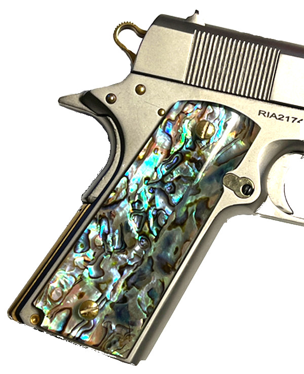 1911 Colt & Clones CUSTOM GUN GRIPS Full size Abalone Mother of Pearl