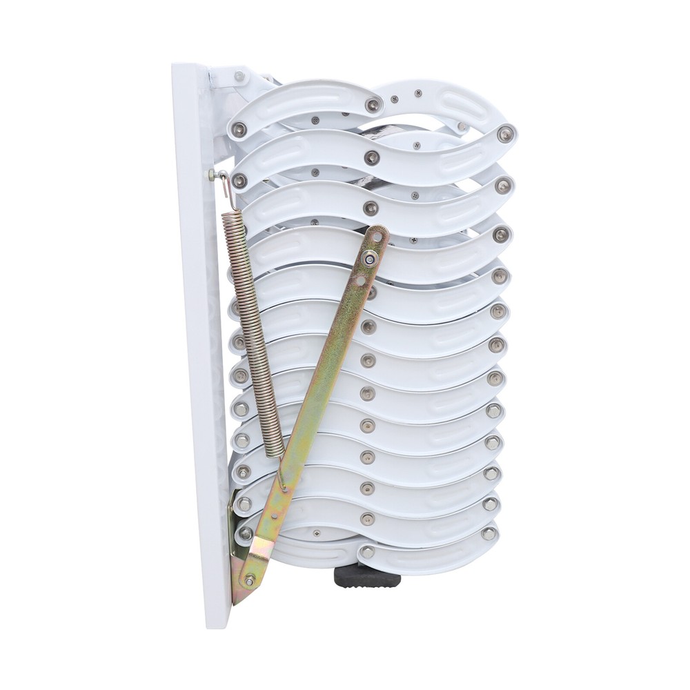 12-Step Folding Ladder Wall-mounted Telescoping Loft Ladder Folding Stairs