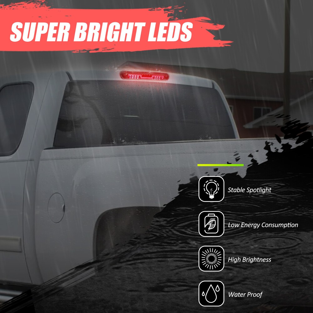 Nuvision Smoked {LED Sequential} 3rd Tail Break Light for Silverado Sierra 07-14