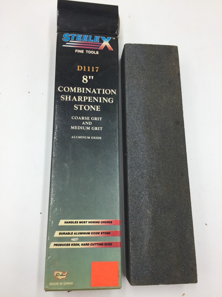 STEELEX 8" Combination Knife Sharpening Stone, D1117, Coarse & Medium Grit