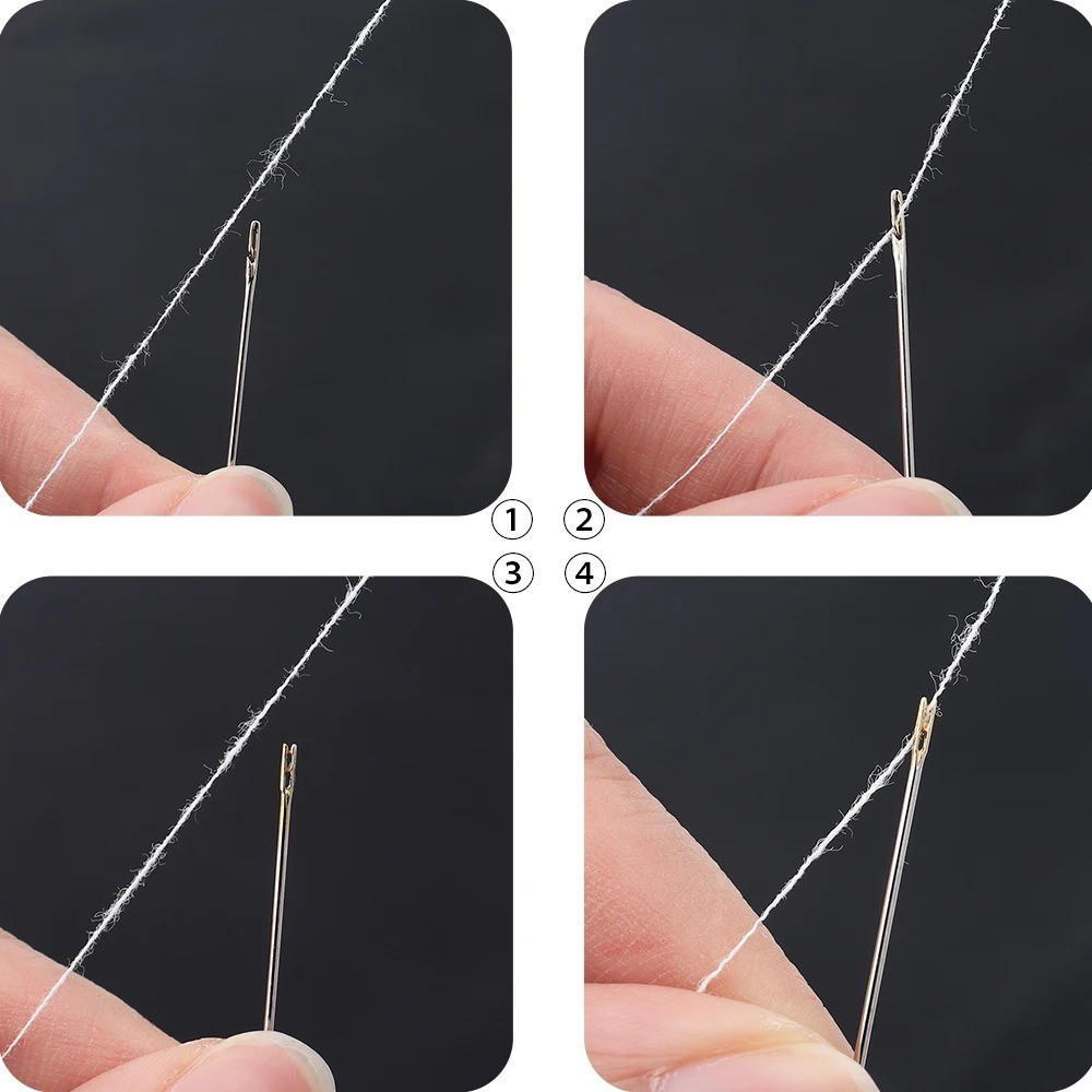 12pcs Hand Sewing Needles Set w/ Threader & Storage Box - NEW