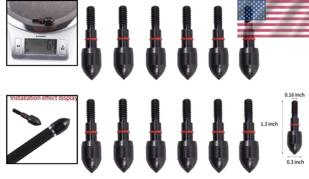 High Precision Archery Field Points - 12 Durable Alloy Tips for Crossbows & Bows