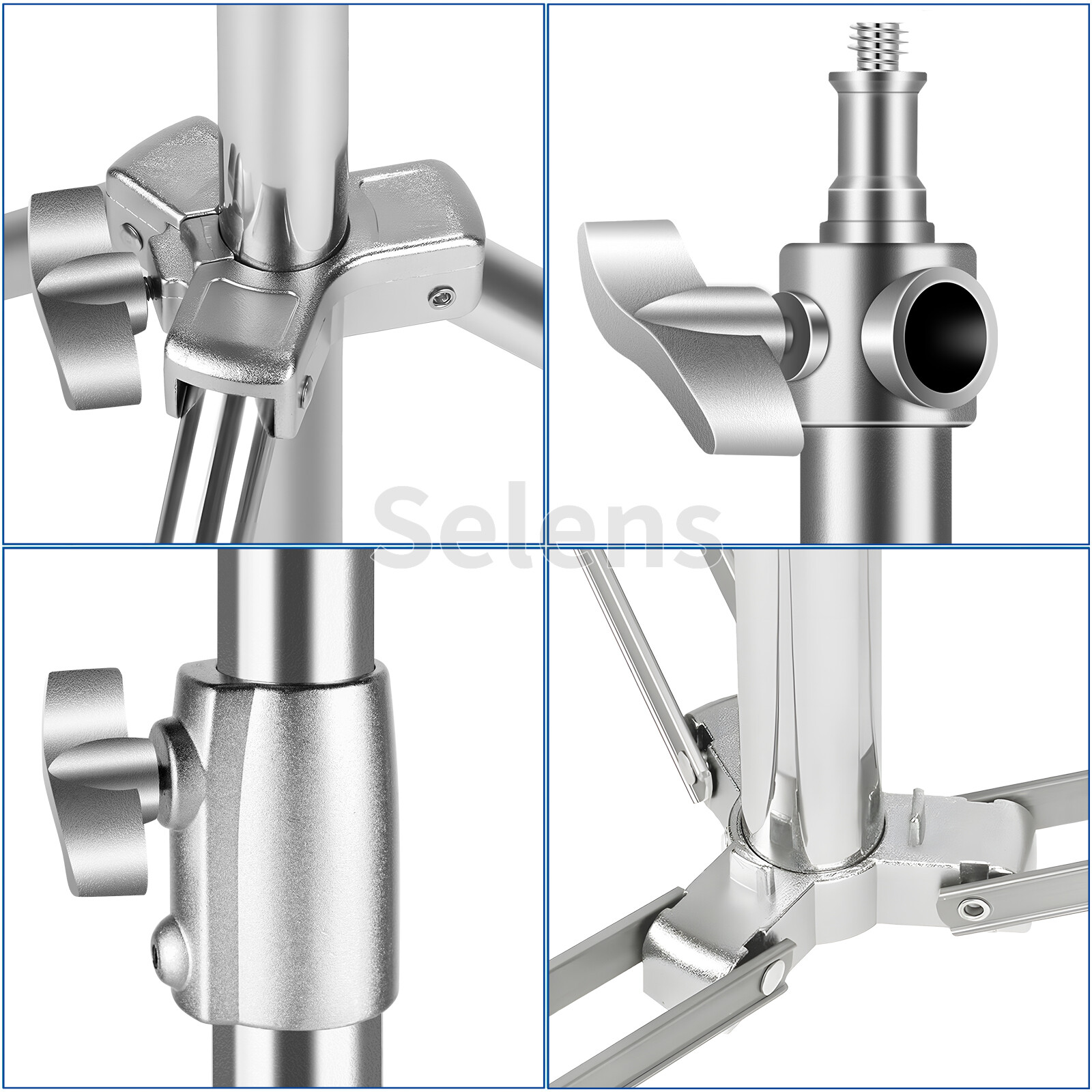 9.2ft Light Stand Heavy Duty Adjustable Tripod Spring Damped Stainless Steel