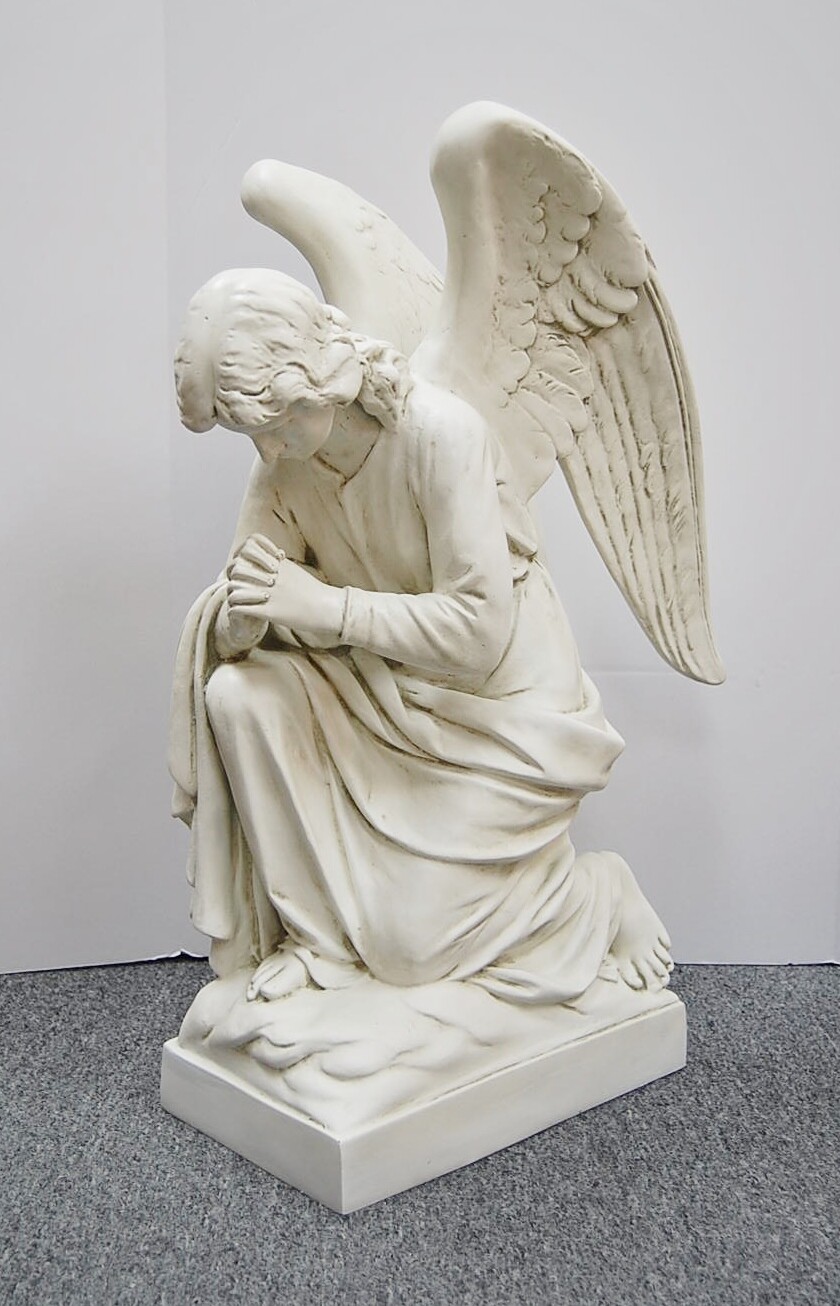 PAIR OF TRADITIONAL KNEELING ADORING ANGELS 28" - FIBERGLASS STATUE