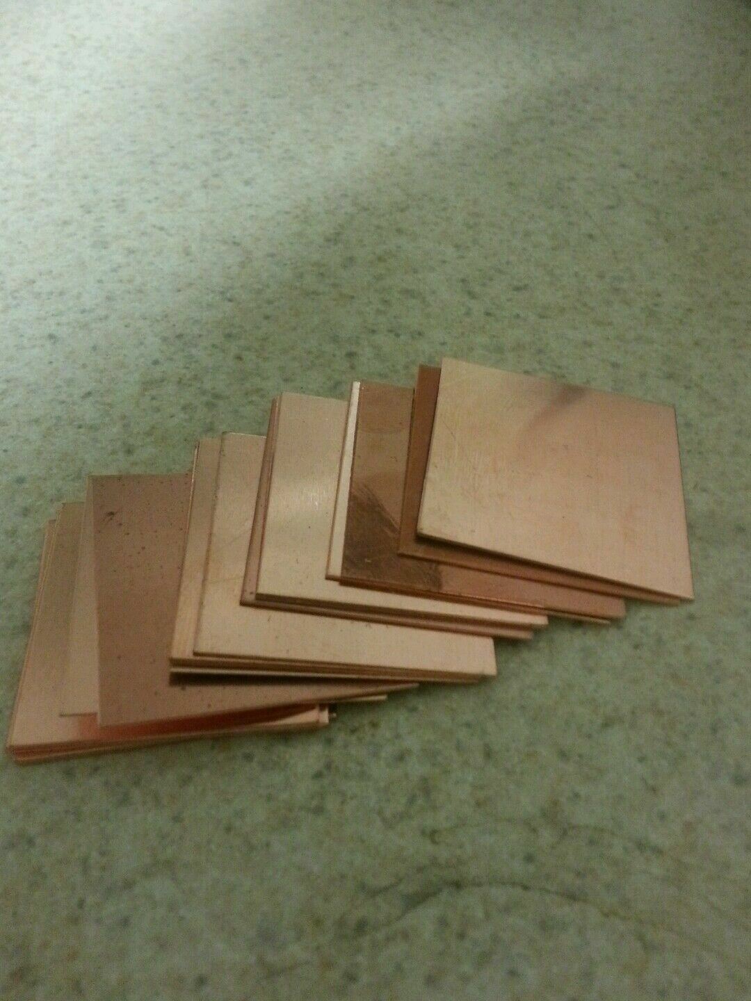 Copper Square 1" .020 Thick 8 piece lot jewelry 020 0.020 Art Solder Welding