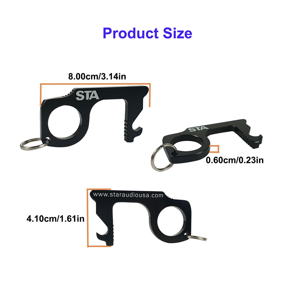 6PCS Portable Touchless Ease To Clean Handheld Keychain Contactless Keychain