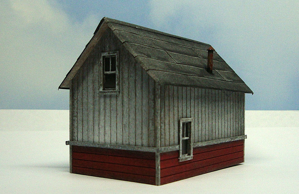 HO scale built wood model Yard Shed