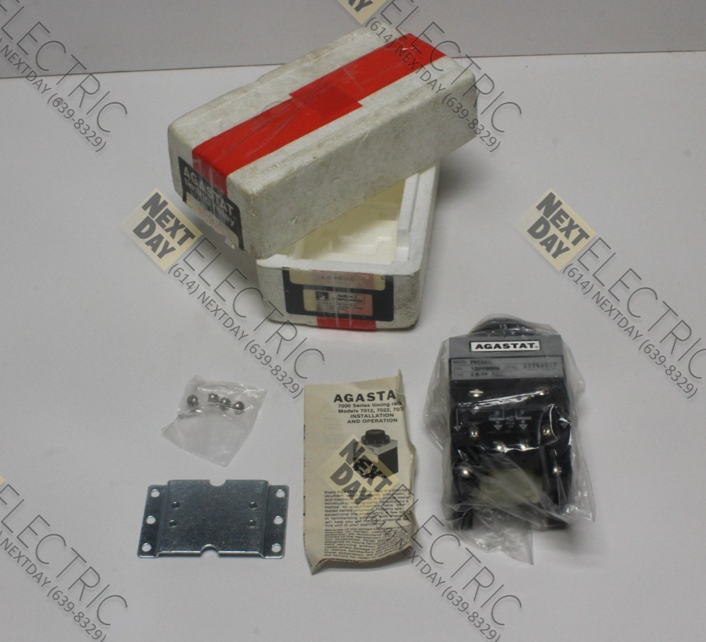 Agastat, 7012AC, Timing Relay Delay Time Timer 1.5-15sec