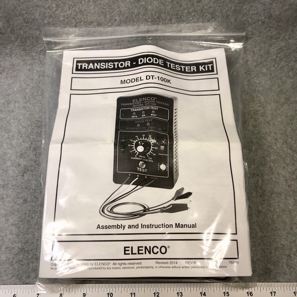 Elenco Transistor Diode Tester Kit Model DT-100K Unassembled Precise Project Kit