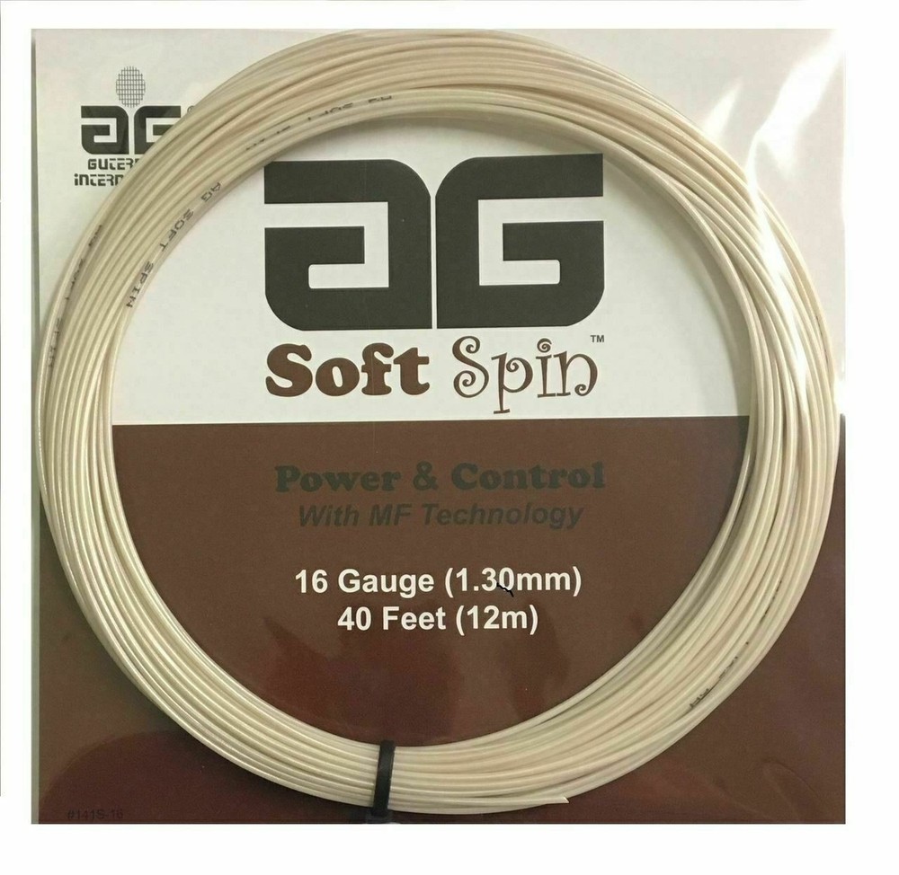 AG Soft Spin 16G Tennis String Set - Ivory