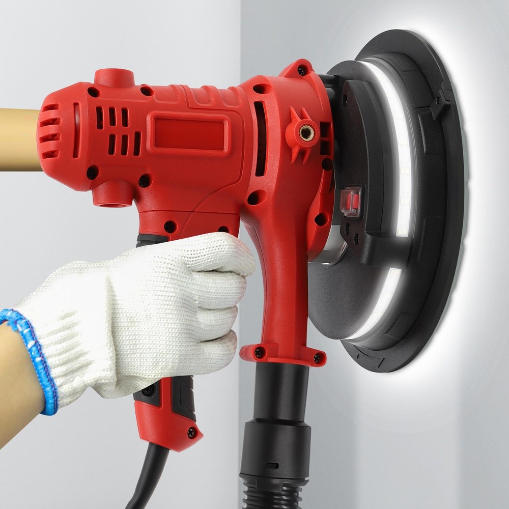 1200W Electric Drywall Sander Variable Speed Sanding Machine W/ LED Light Strip