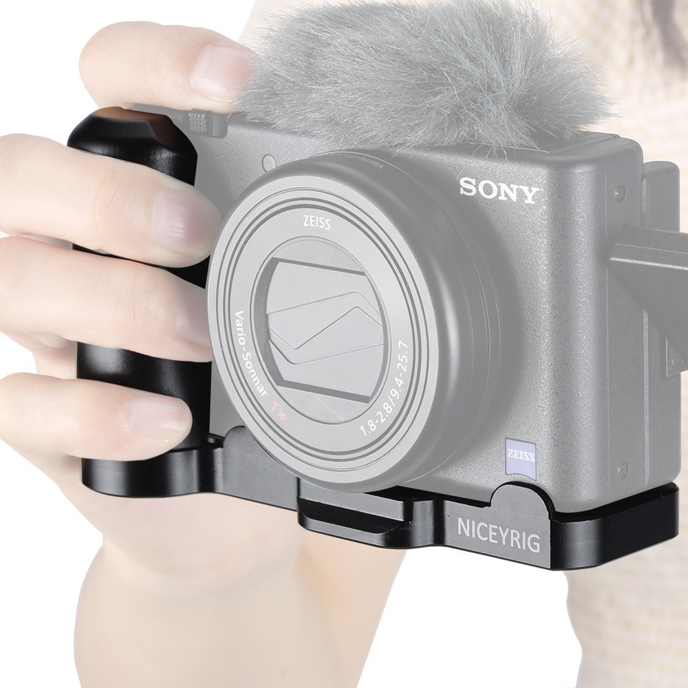NICEYRIG L-Bracket Base Plate with Handgrip for Sony ZV-1 Camera