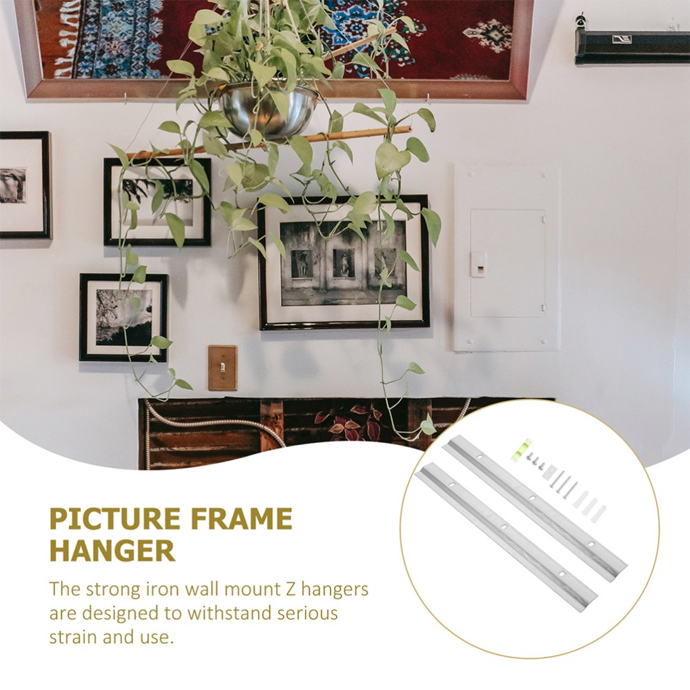 2 Sets Picture Mounting Hardware Rail Hooks Frame Heavy Duty Mirror