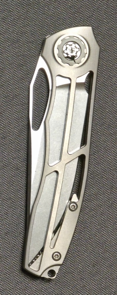 Eutsler Custom Knives DUK - Skeletonized Ti, Windowed CPM-154 Blade, Insert Lock