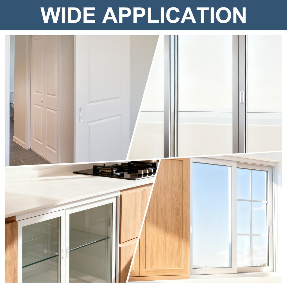 4Pcs PU Self-Adhesive Pulls, 2.95" Rectangle Clear Recessed Finger Pulls