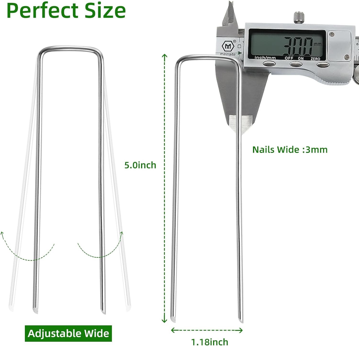 30Pack Galvanized Lawn Staples,Heavy Duty U-Shaped Garden Stakes for Landscaping