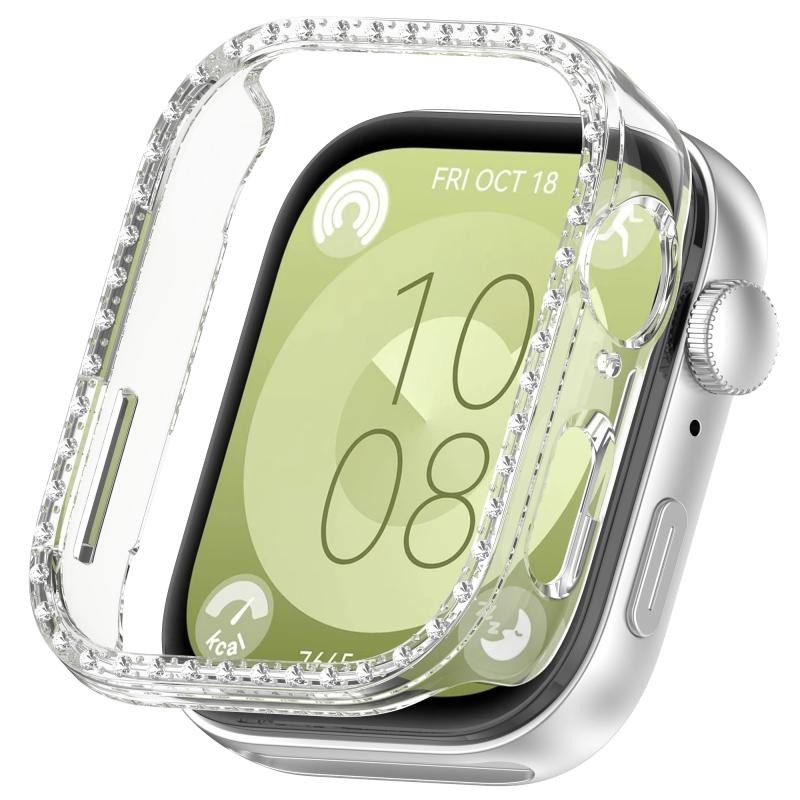 For Huawei Watch Fit3 Diamond Electroplated PC Half Coverage Watch Protective Ca
