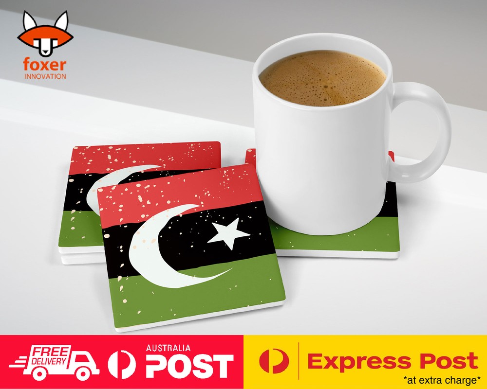 COASTER COFFEE DRINKING MAT|LIBYA COUNTRY FLAG 260