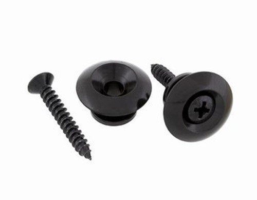 NEW - Oversized Strap Buttons (2) With Screws - BLACK