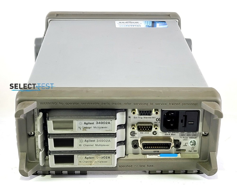 AGILENT 34970A DATA ACQUISITION UNIT WITH 3 X 34902A MODULES *LOOK* (REF 414G)