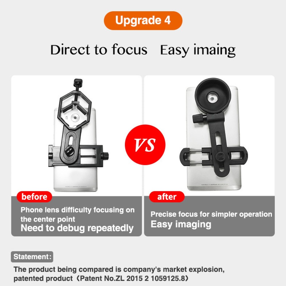 Universal Smart Phone Camera Clip Mount Spotting Scope Adapter Precise Focusing