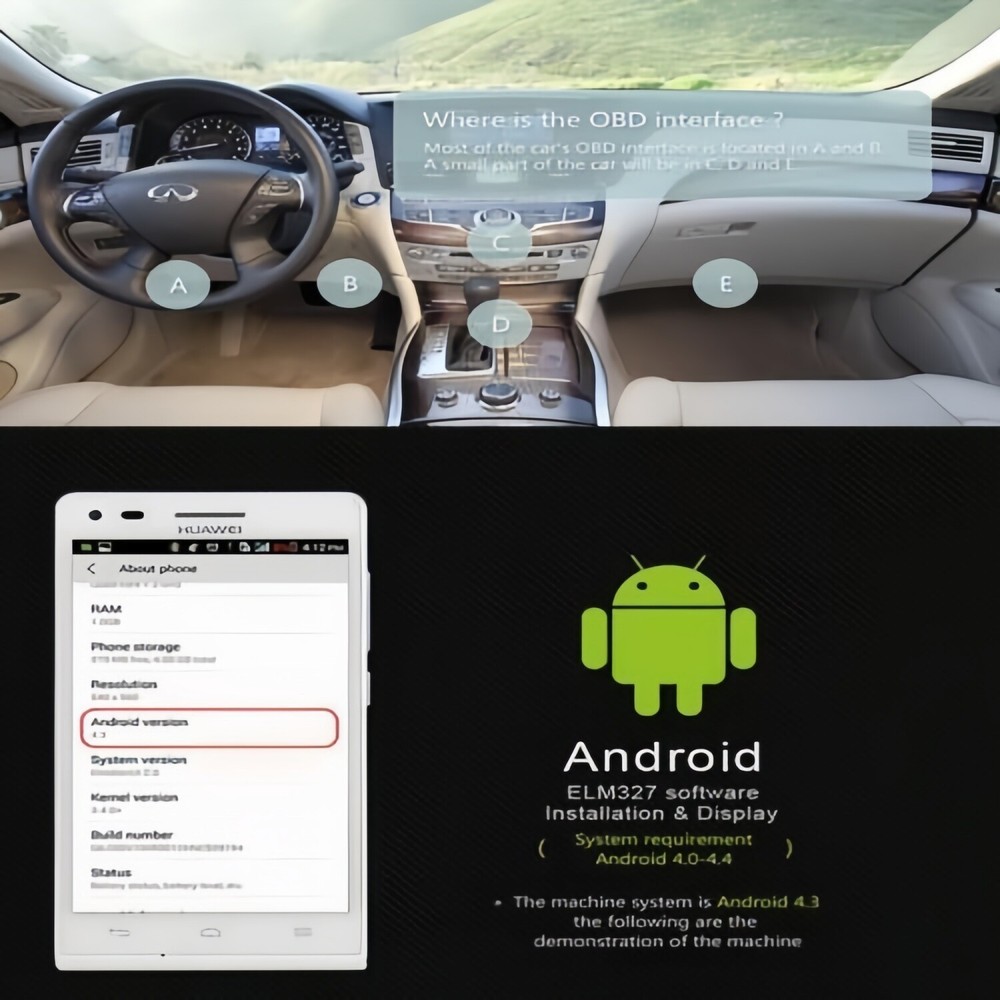 OBD2 Car Bluetooth 5.1 Scanner Code Reader OBD2II ELM 327 Read Tool For iPhone