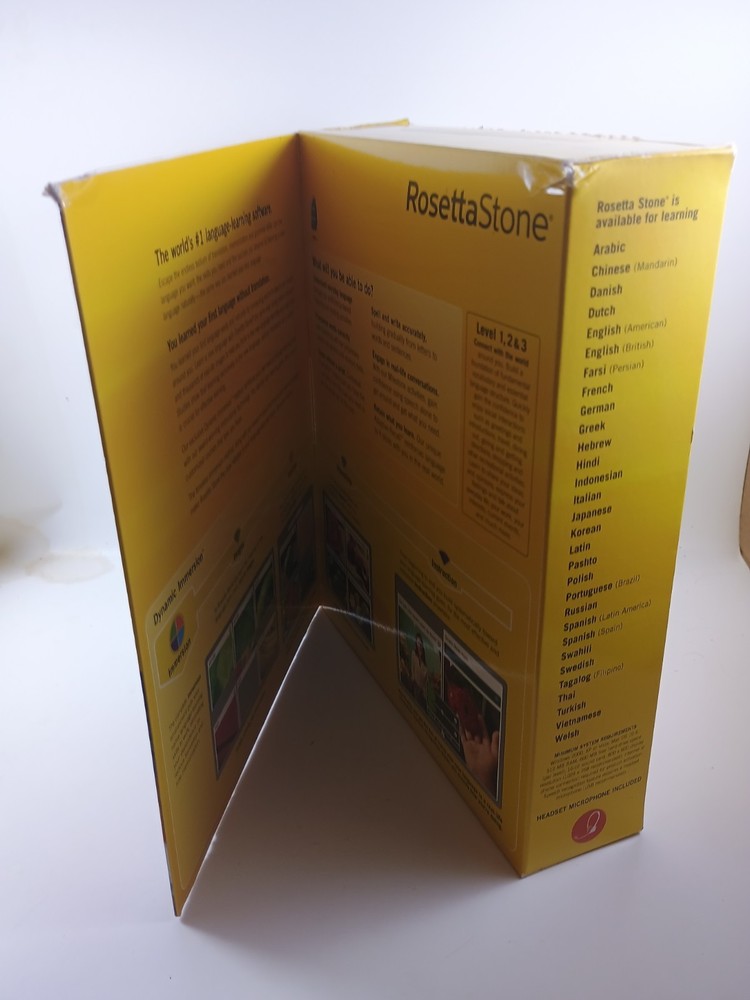 Rosetta Stone Spanish Level 1 2 &3 Version 4 CDs for PC and Mac with headset