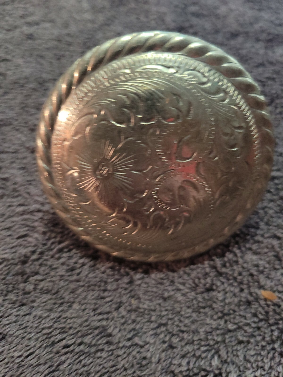 Saddle Concho Floral Rope edge screw in 2 1/4 in