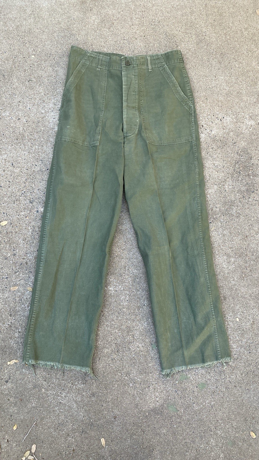 Vintage OG-107 Pants Fatigues 50s 60s Button Fly 32x31 Chopped Military Army