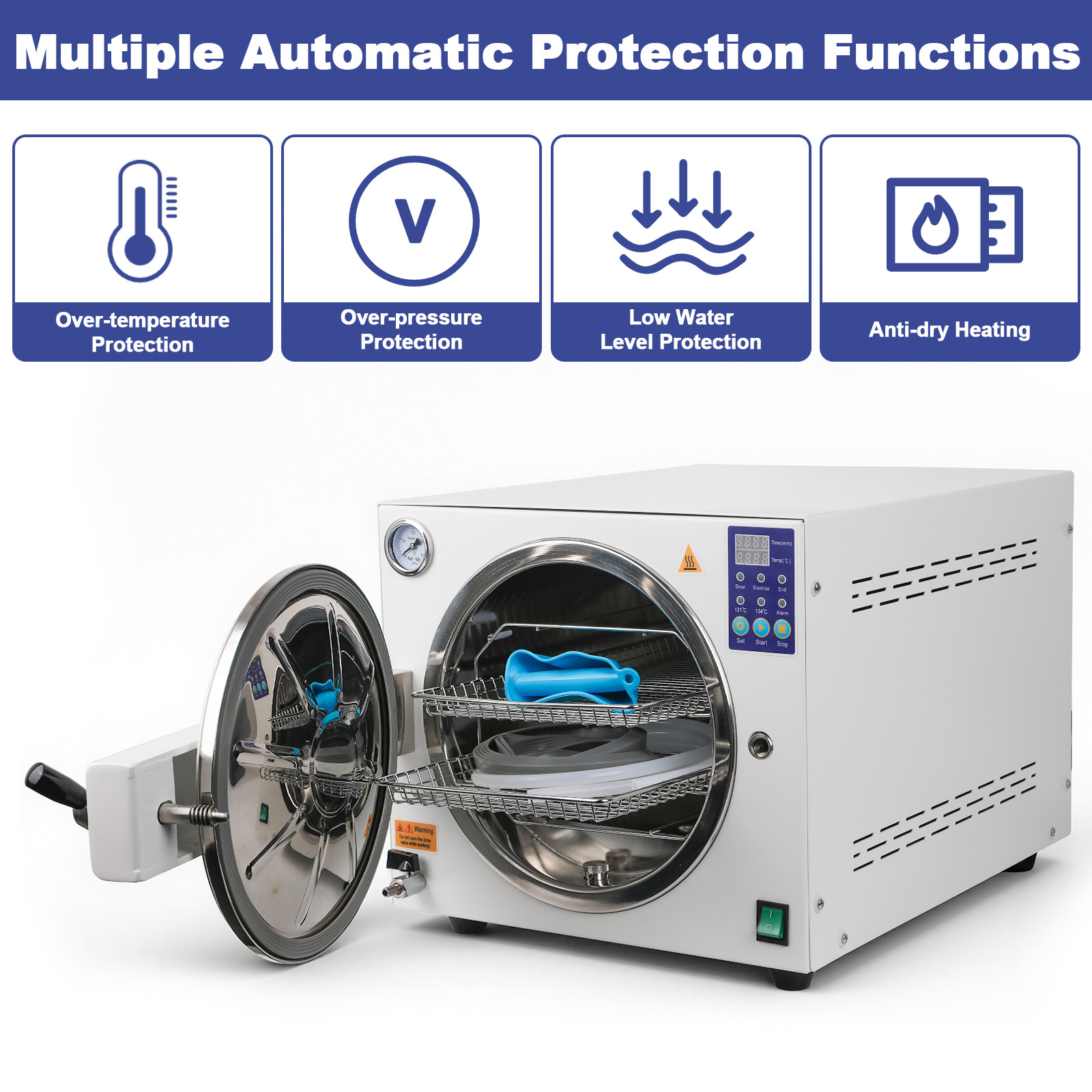 23L Dental Autoclave Steam Sterilizer Medical Dentist Surgical Sterilization USA