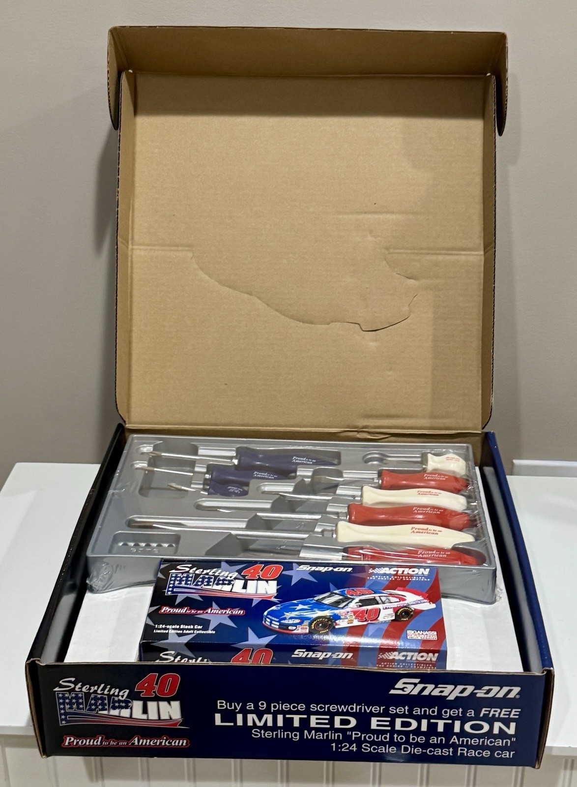 Snap-On - Proud To Be An American 9 Piece Screwdriver Set + Marlin Diecast New