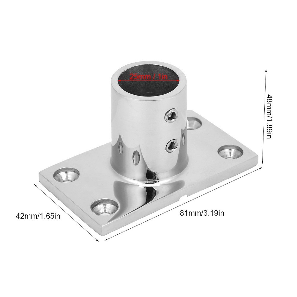 Boat Rail Fitting 316 90 Degrees Rectangular Marine Boat Hand Rail Base