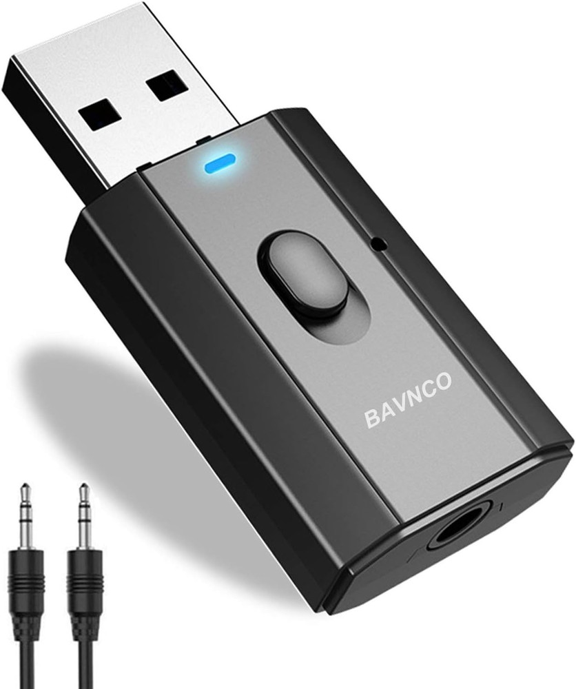 Mini Bluetooth 5.0 Car Adapter - Wireless 3.5mm Audio Transmitter & Receiver