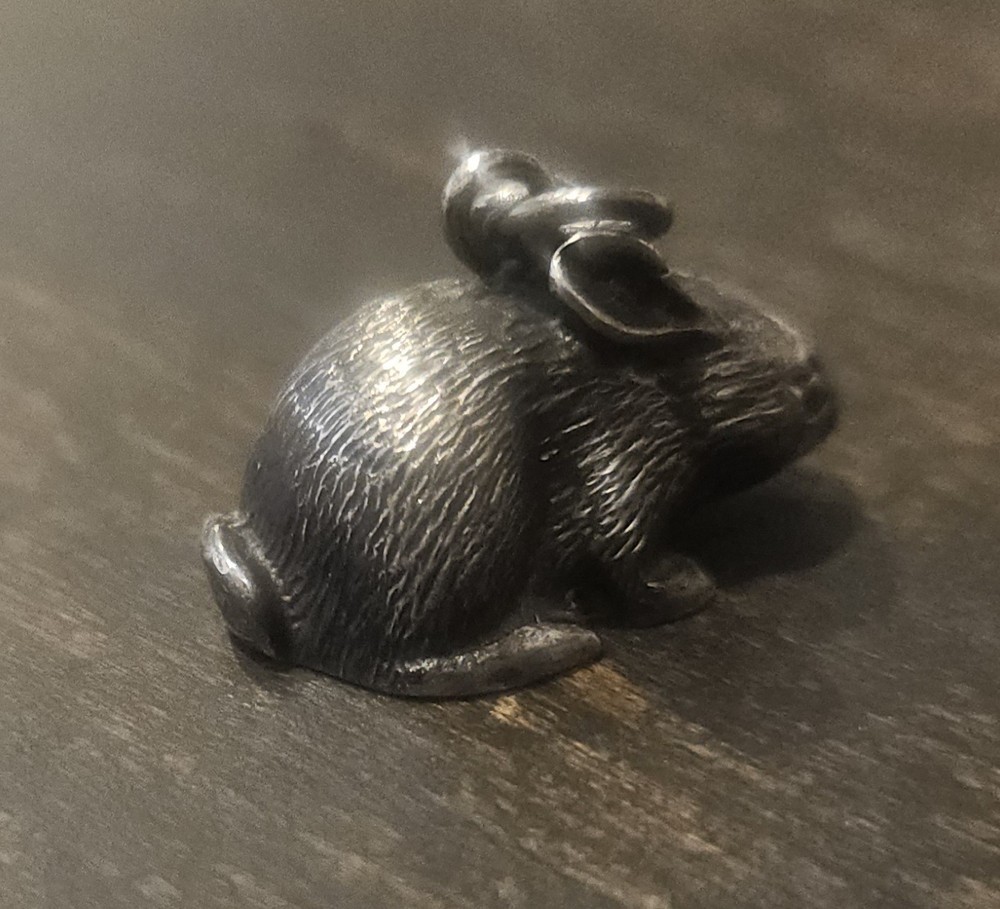 S. KIRK & SON Solid Cast Sterling Silver Miniature "Hare Raiser" Bunny Rabbit