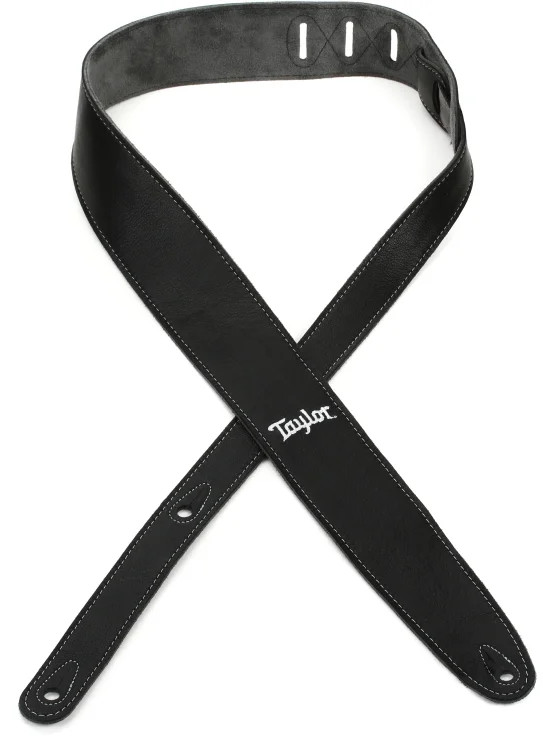 Taylor Leather/ Suede 2.5" Guitar Strap - Black