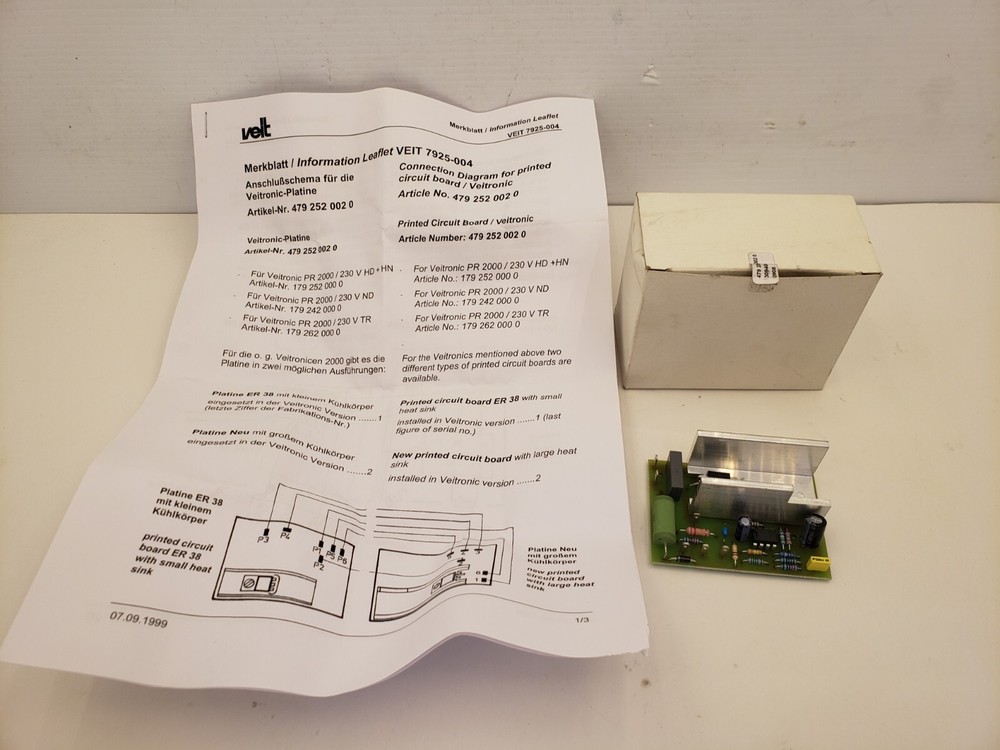 VEIT 4792520020 ELECTRONIC CIRCUIT BOARD, NIB