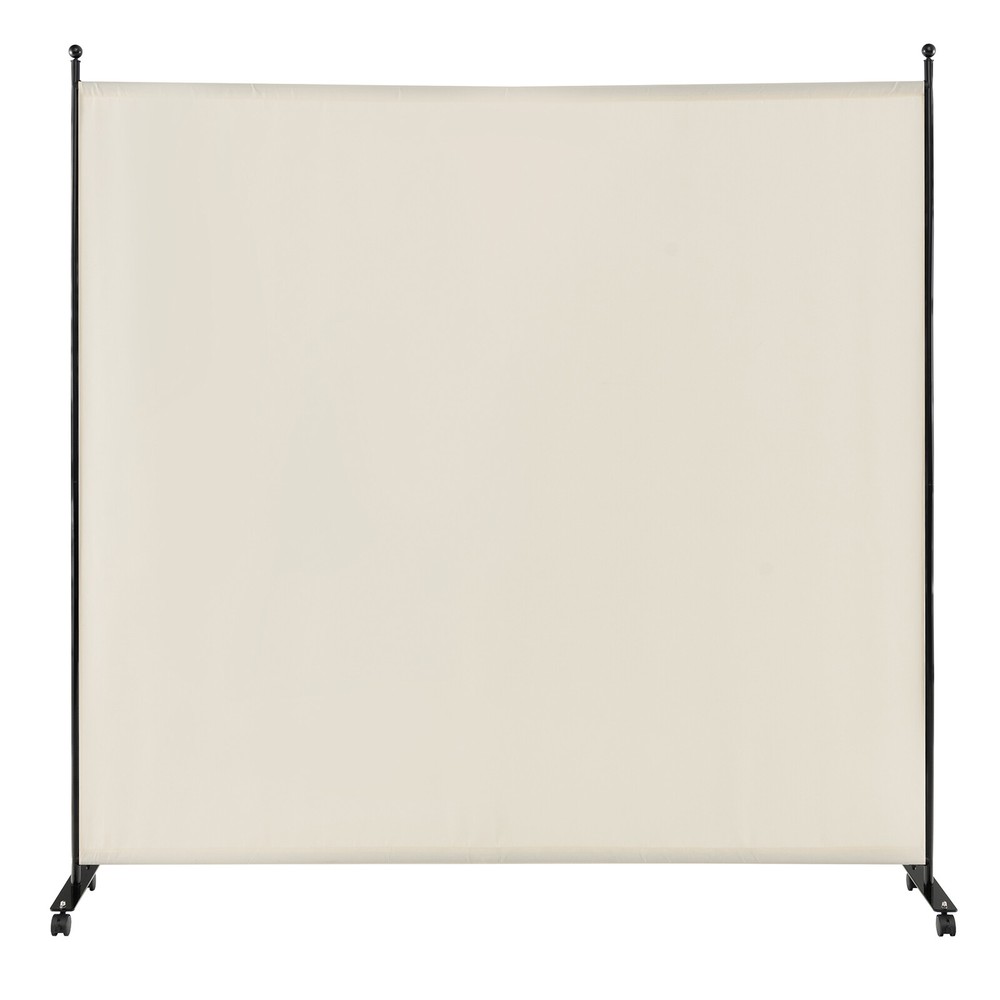 6FT Single Panel Room Divider w/ Wheels Rolling Fabric Partition Privacy Screen