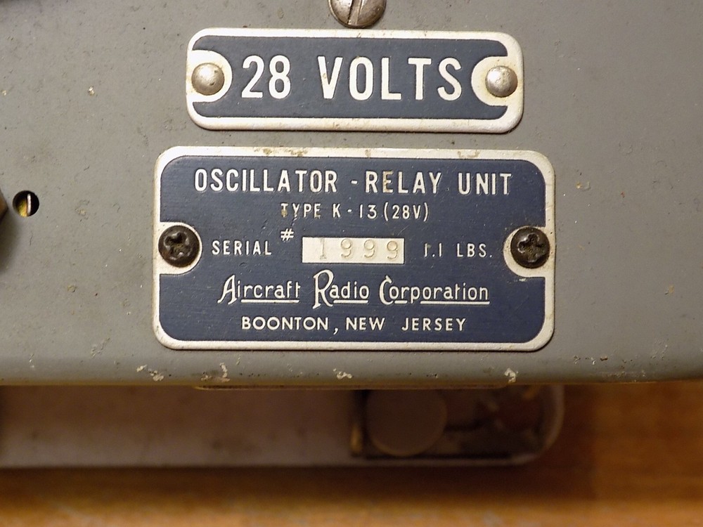 ARC Oscillator Relay Unit Type K-13 Used Untested