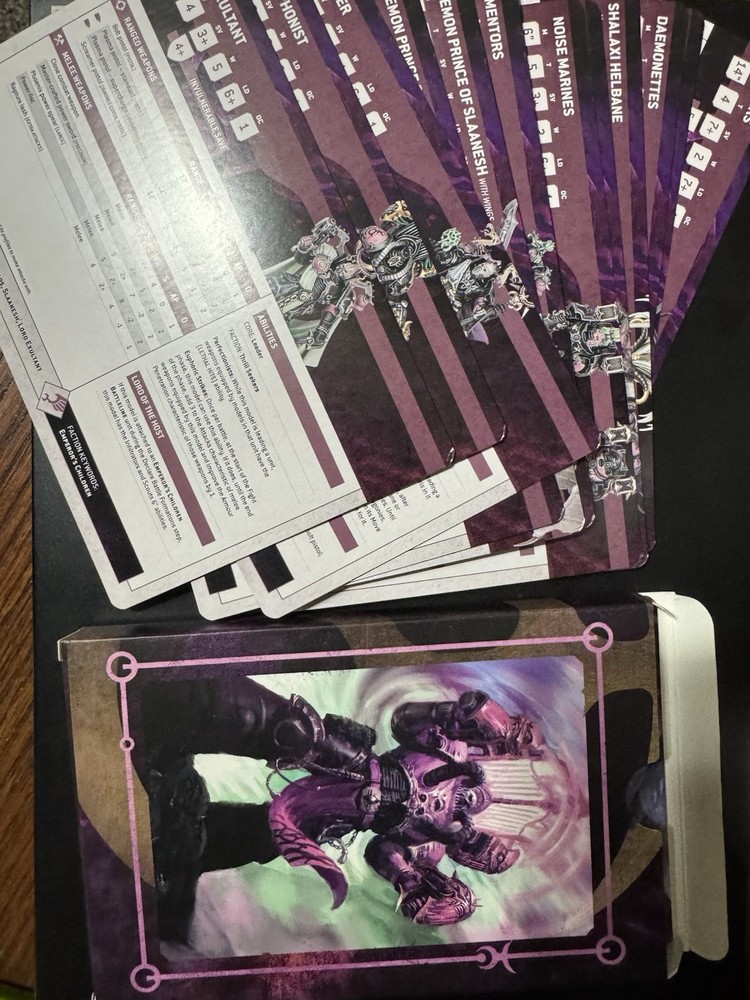Warhammer 40K Emperor's Children: Data Cards - Brand New