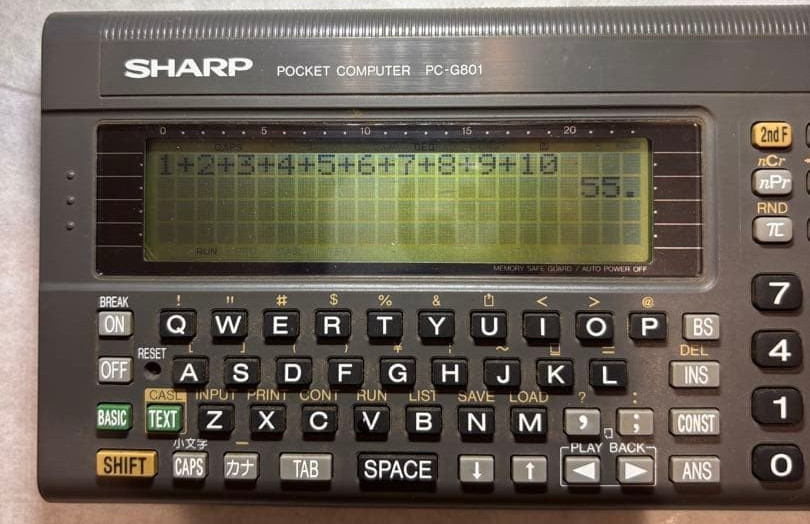 SHARP Pocket Computer PC-G801 BASIC Z80 ASSEMBLER Working See notes from Japan