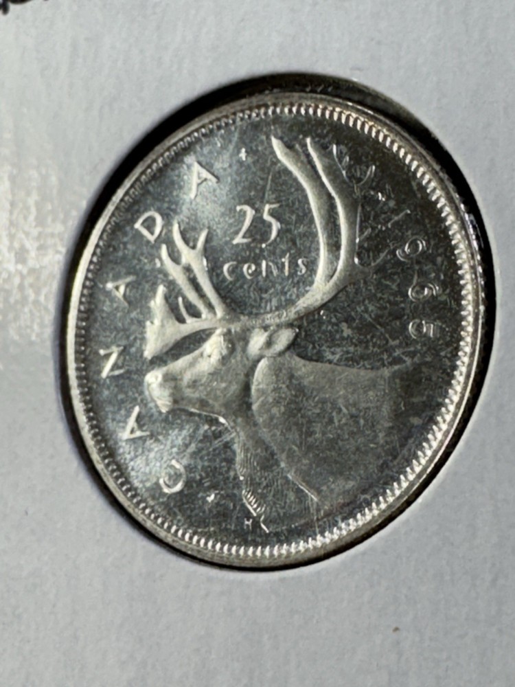 1965 Canada 25 Cents Silver Coin