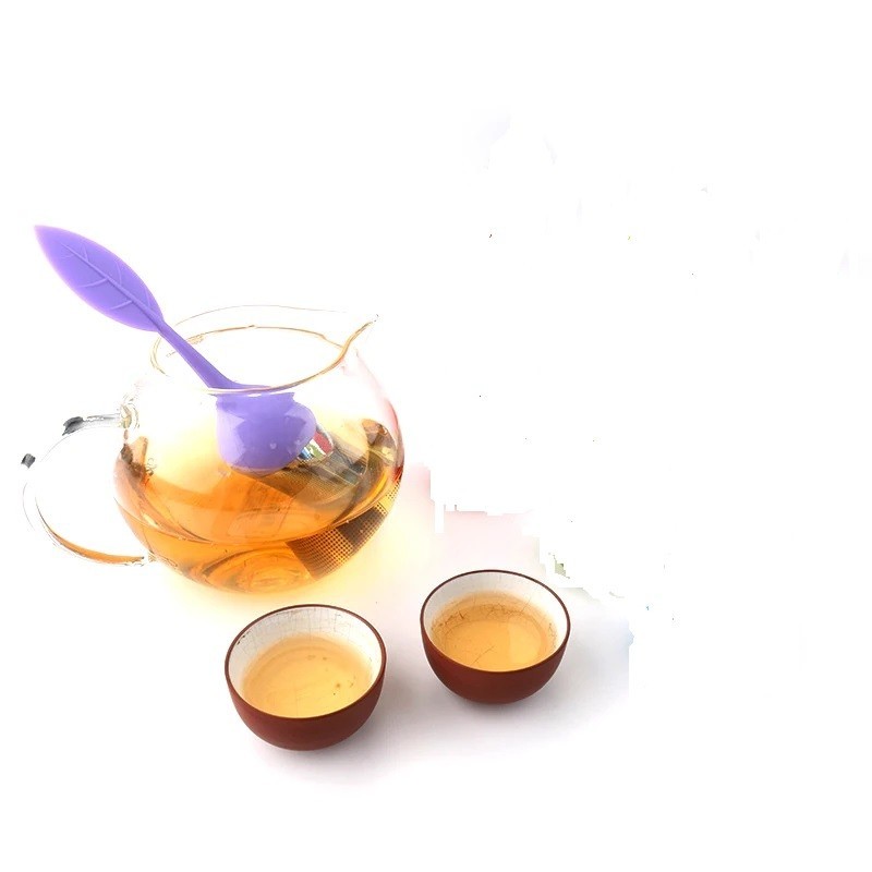 Silicone Leaf Tea Infusers Stainless Tea Strainer Herbal Spice Filter Diffuser