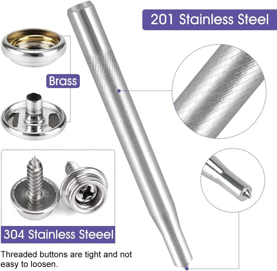 150 PCS Marine Canvas Snap Button Fastener Kit Upholstery Boat Cover Snap Button