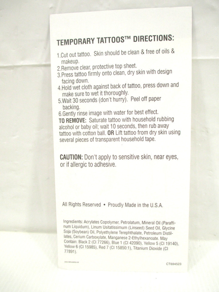 LootCrate Exclusive Temporary Tattoos Slashes & Bites Oct 2014 New