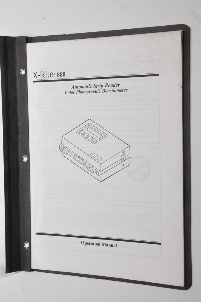 X-Rite 880 Series Spectrodensitometer Operator's Manual