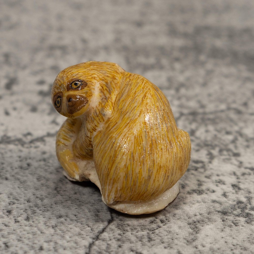 Brown Sloth Tagua Carving